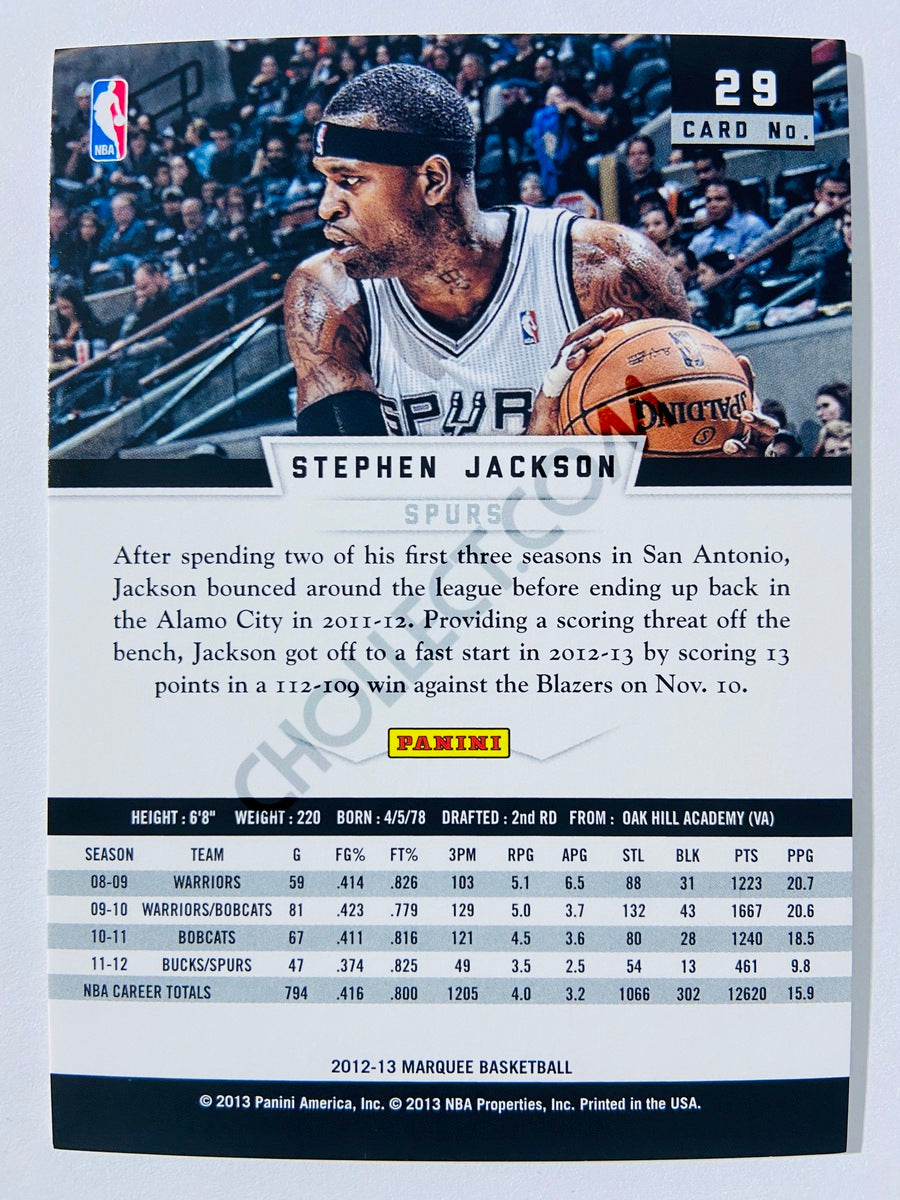 Stephen Jackson – San Antonio Spurs 2012-13 Panini Marquee #29