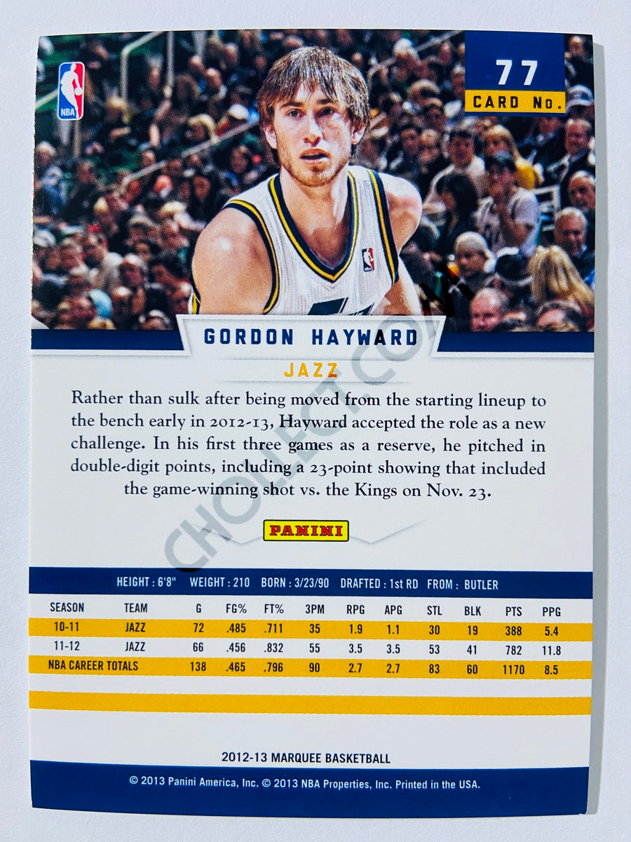 Gordon Hayward – Utah Jazz 2012-13 Panini Marquee #77