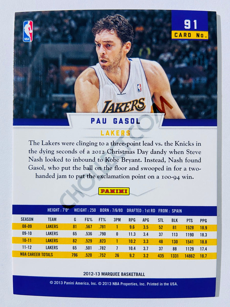 Pau Gasol – Los Angeles Lakers 2012-13 Panini Marquee #91