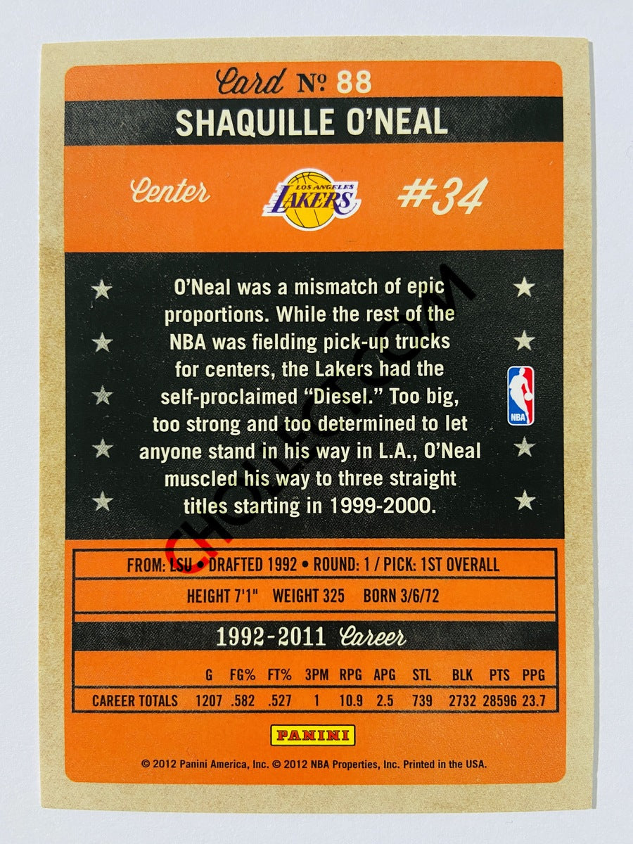 Shaquille O'Neal – Los Angeles Lakers 2012 Panini Past & Present #88