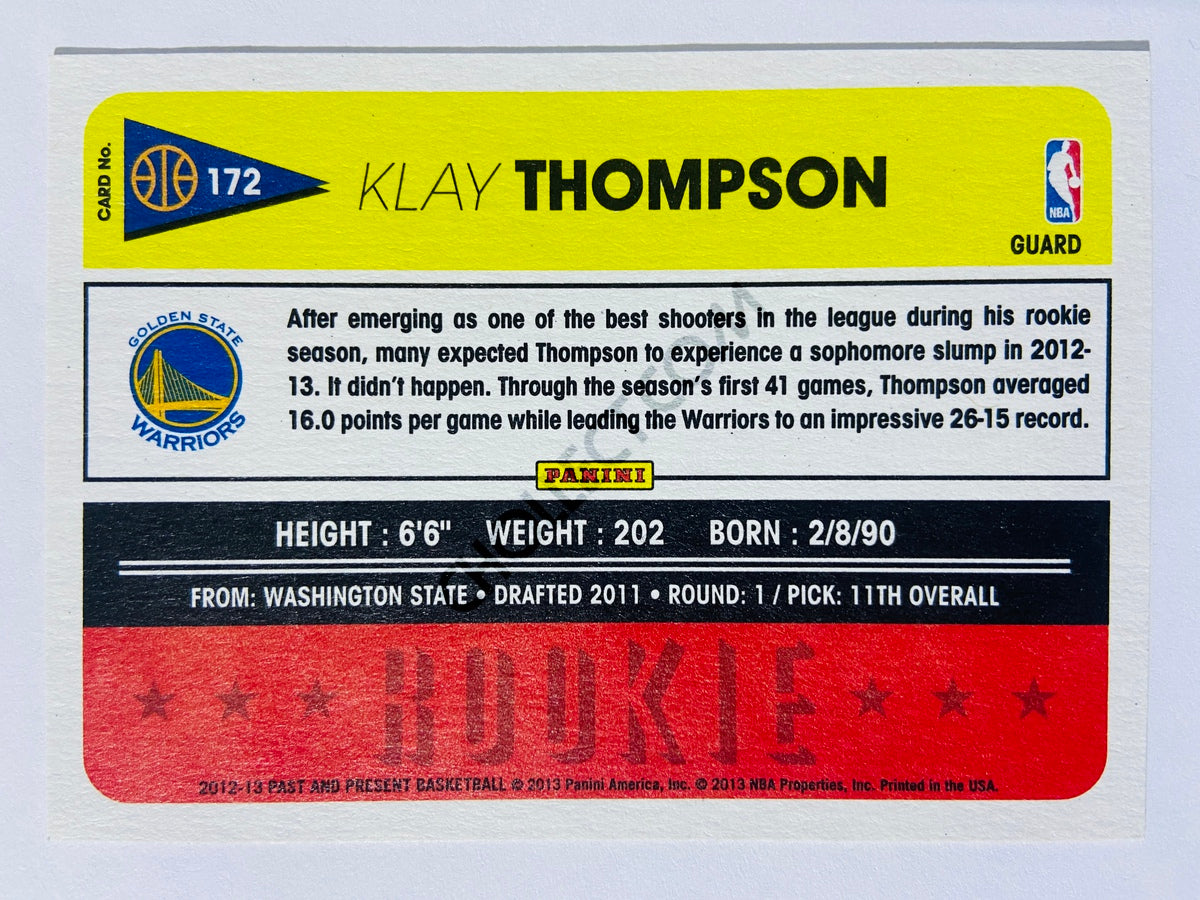 Klay Thompson - Golden State Warriors 2012-13 Panini Past & Present Rookie Card #172