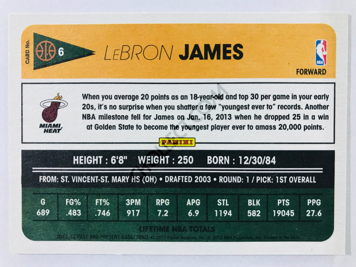 LeBron James - Miami Heat 2012-13 Panini Past and Present #6