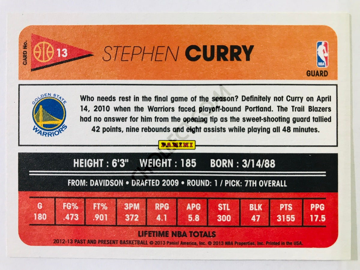 Stephen Curry - Golden State Warriors 2012-13 Panini Past and Present #13