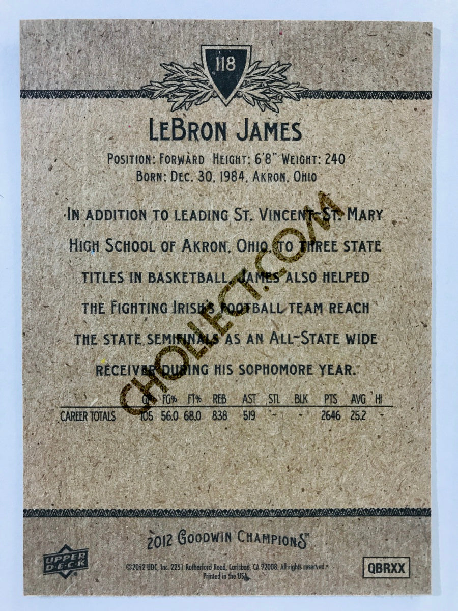 LeBron James - Cleveland Cavaliers 2012 Upper Deck Goodwin Champions #118