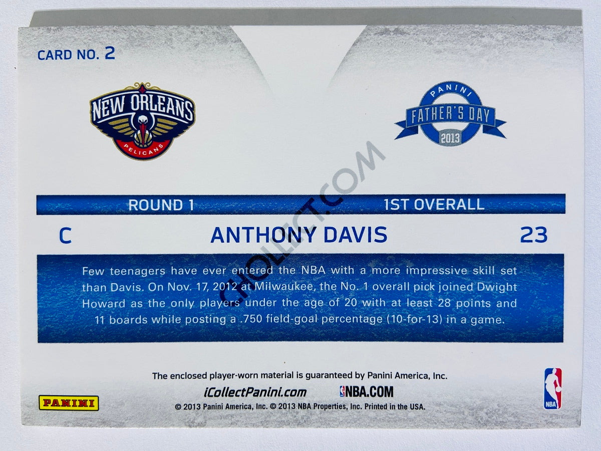 Anthony Davis - New Orleans Pelicans 2013 Panini Father's Day Rookie Jersey #2