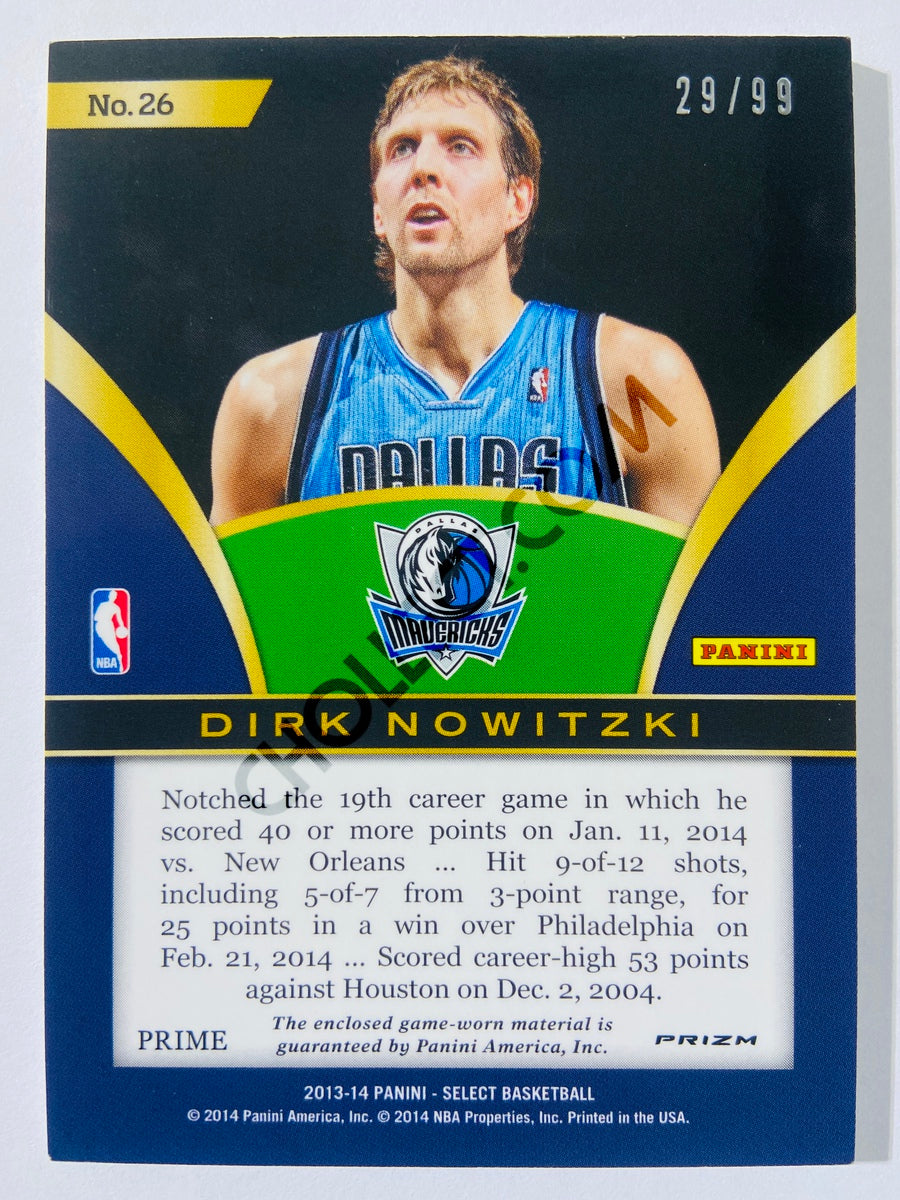 Dirk Nowitzki - Dallas Mavericks 2013-14 Panini Select Select Swatches #26