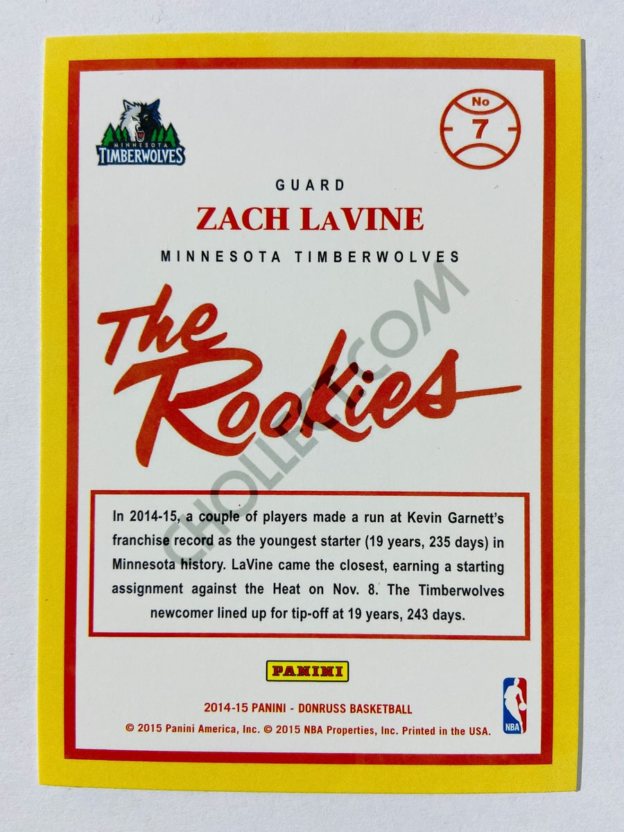 Zach Lavine - Minnesota Timberwolves 2014-15 Panini Donruss The Rookies RC Rookie #7