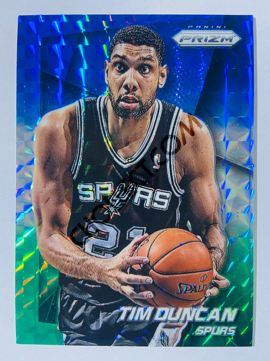 Tim Duncan - San Antonio Spurs 2014-15 Panini Prizm Blue and Green Parallel #34