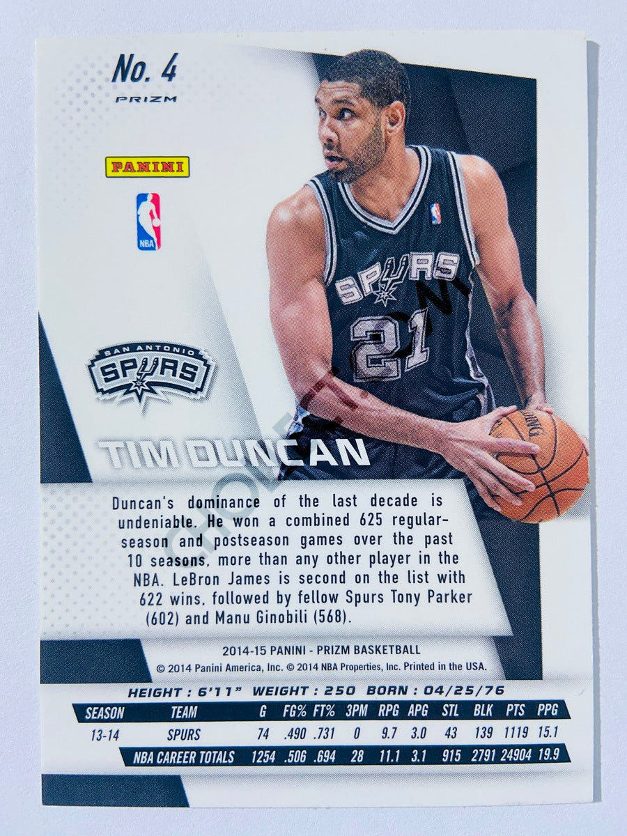 Tim Duncan - San Antonio Spurs 2014-15 Panini Prizm SP Variation #4