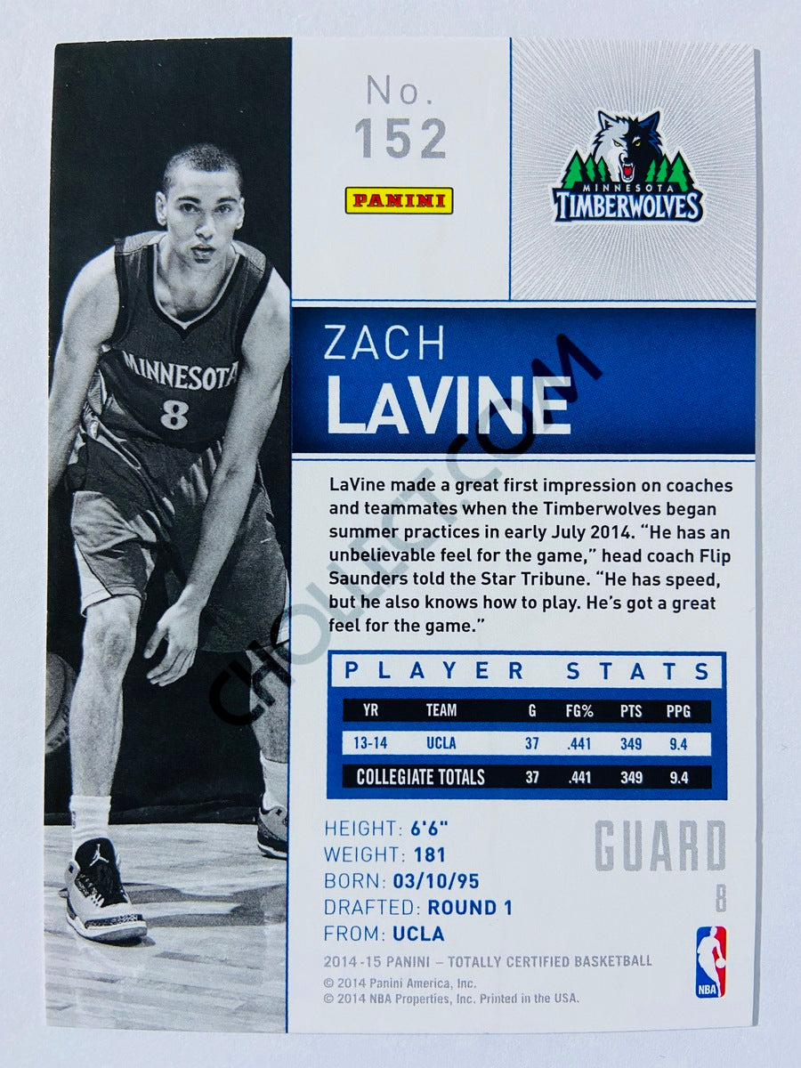 Zach LaVine - Minnesota Timberwolves 2014-15 Panini Totally Certified Rookie Card #152
