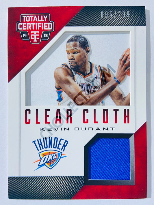 Kevin Durant - Oklahoma City Thunder 2014-15 Panini Totally Certified Clear Cloth Red Jerseys #3 | 095/299