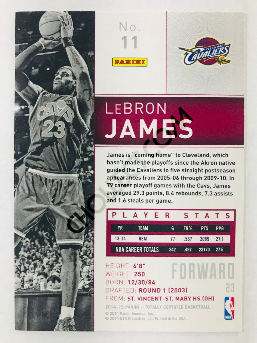 LeBron James - Cleveland Cavaliers 2014-15 Panini Totally Certified #11