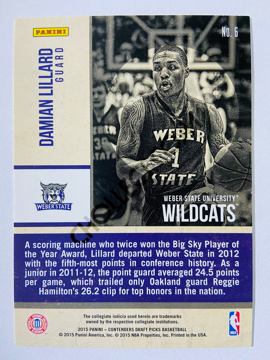 Damian Lillard - Weber State 2015 Panini Contenders Draft Picks Old School Colors #6