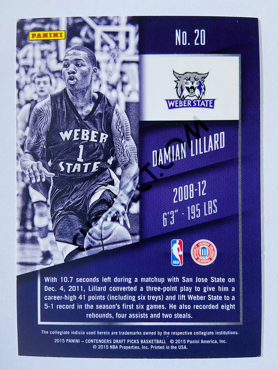 Damian Lillard - Weber State 2015 Panini Contenders Draft Picks Season Ticket #20