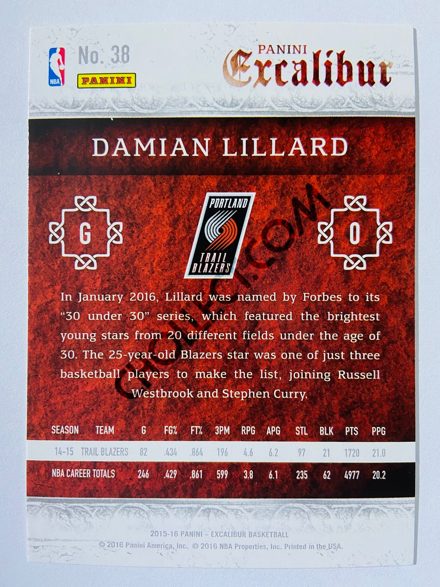 Damian Lillard - Portland Trail Blazers 2015-16 Panini Excalibur #38