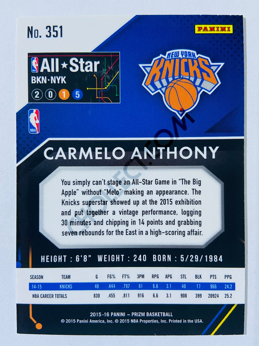 Carmelo Anthony - New York Knicks 2015-16 Panini Prizm All-Star Team Insert #351