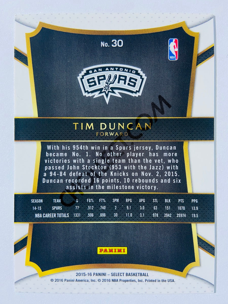 Tim Duncan - San Antonio Spurs 2015-16 Panini Select Concourse Level #30