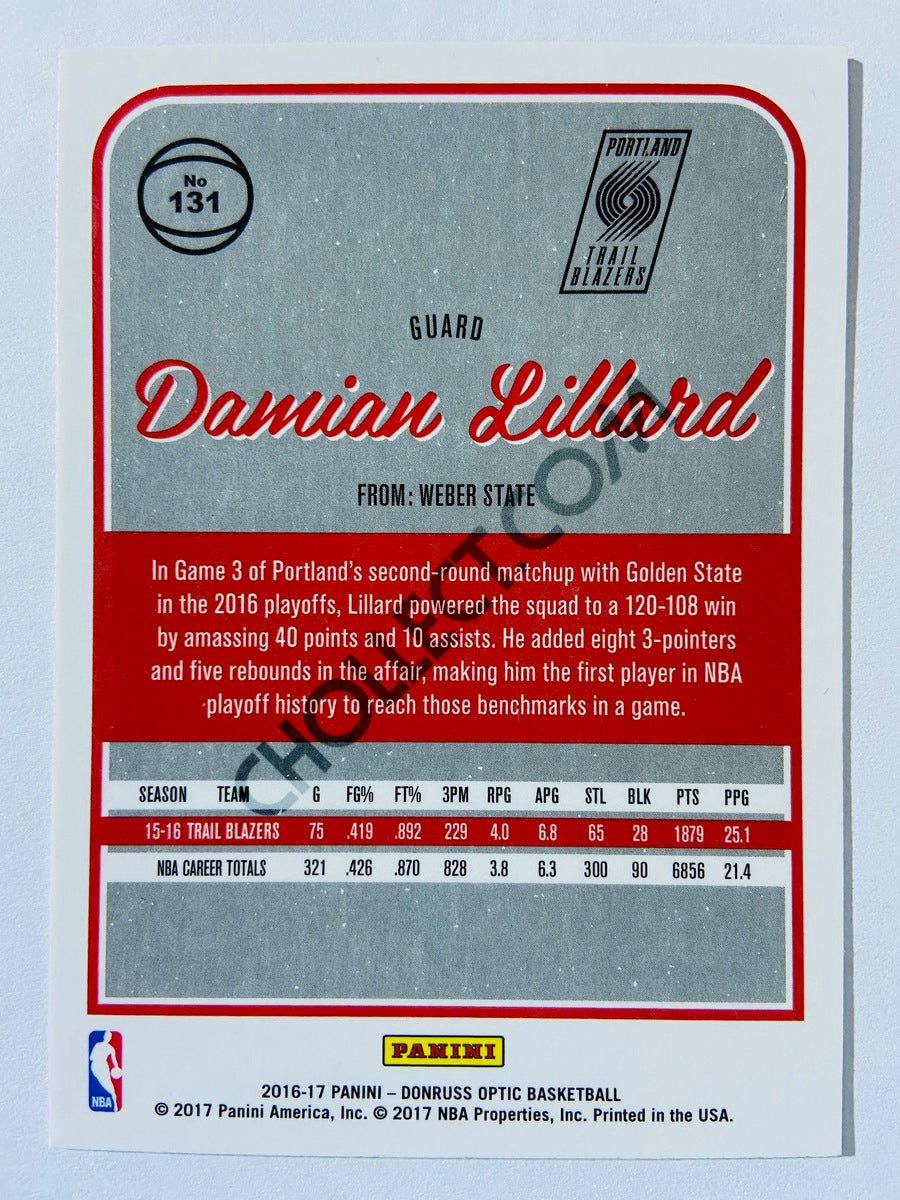 Damian Lillard - Portland Trail Blazers 2016-17 Panini Donruss Optic #131