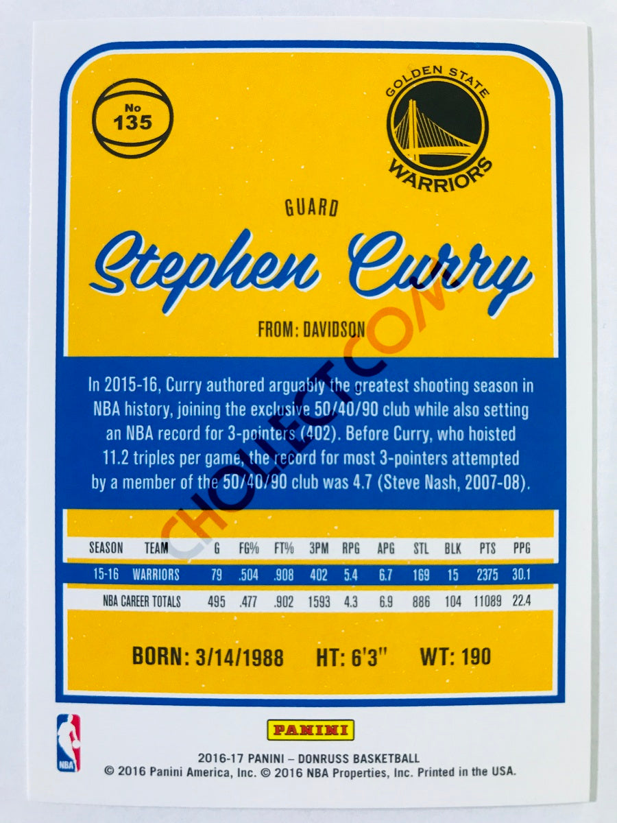 Stephen Curry - Golden State Warriors 2016-17 Panini Donruss #135