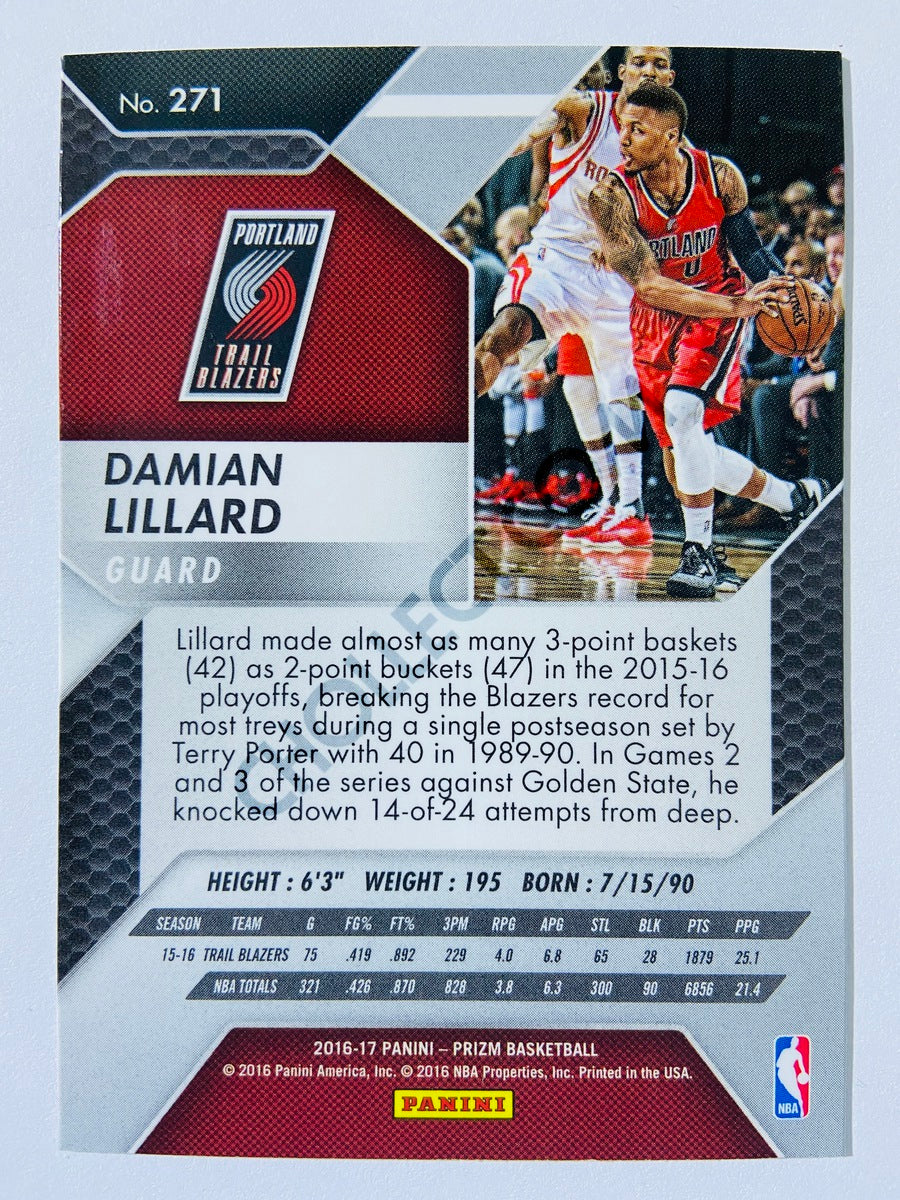 Damian Lillard - Portland Trail Blazers 2016-17 Panini Prizm #271