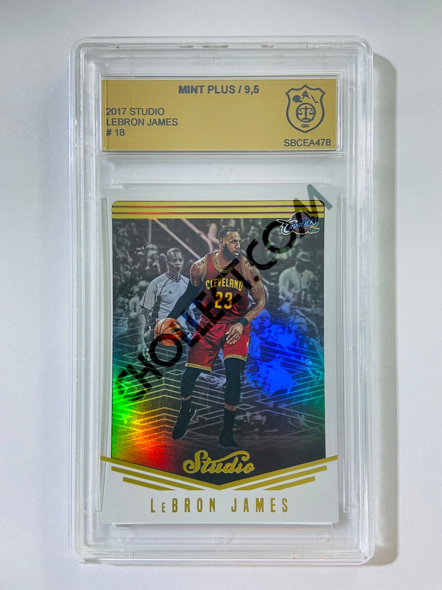 LeBron James - Cleveland Cavaliers 2016-17 Panini Studio Action #18 [GS 9.5] SN: SBCEA478