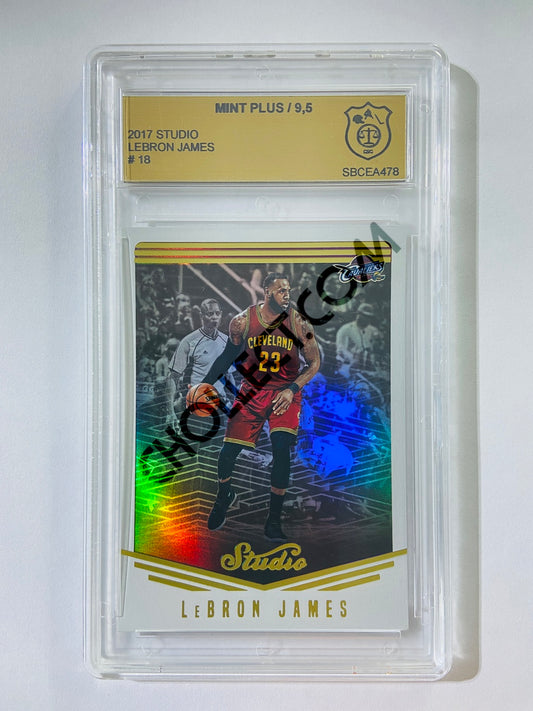 LeBron James - Cleveland Cavaliers 2016-17 Panini Studio Action #18 [GS 9.5] SN: SBCEA478