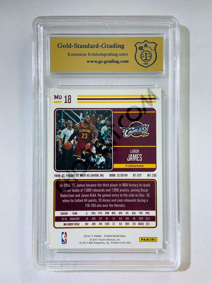 LeBron James - Cleveland Cavaliers 2016-17 Panini Studio Action #18 [GS 9.5] SN: SBCEA478