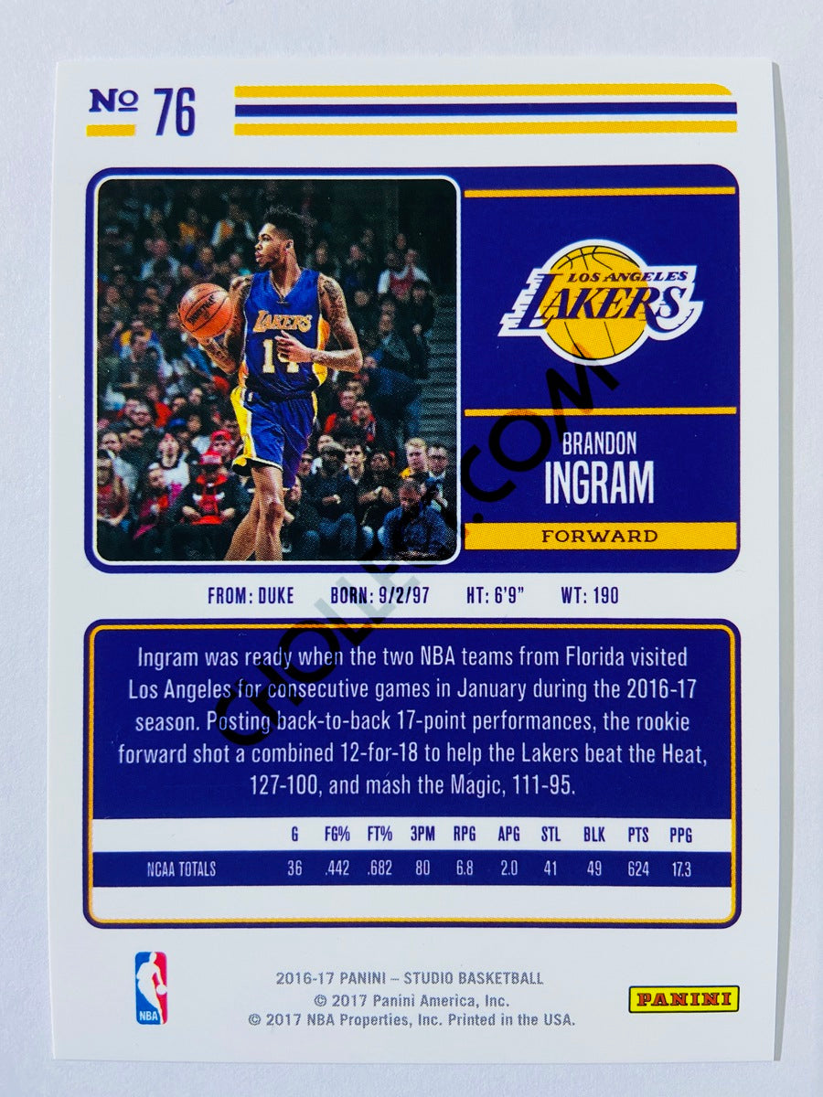 Brandon Ingram - Los Angeles Lakers 2016-17 Panini Studio Action RC Rookie #76