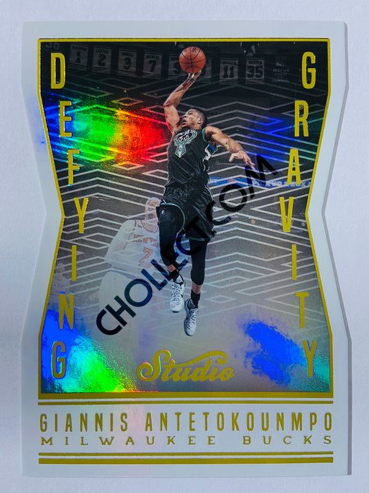 Giannis Antetokounmpo - Milwaukee Bucks 2016-17 Panini Studio Defying Gravity Die Cut #6