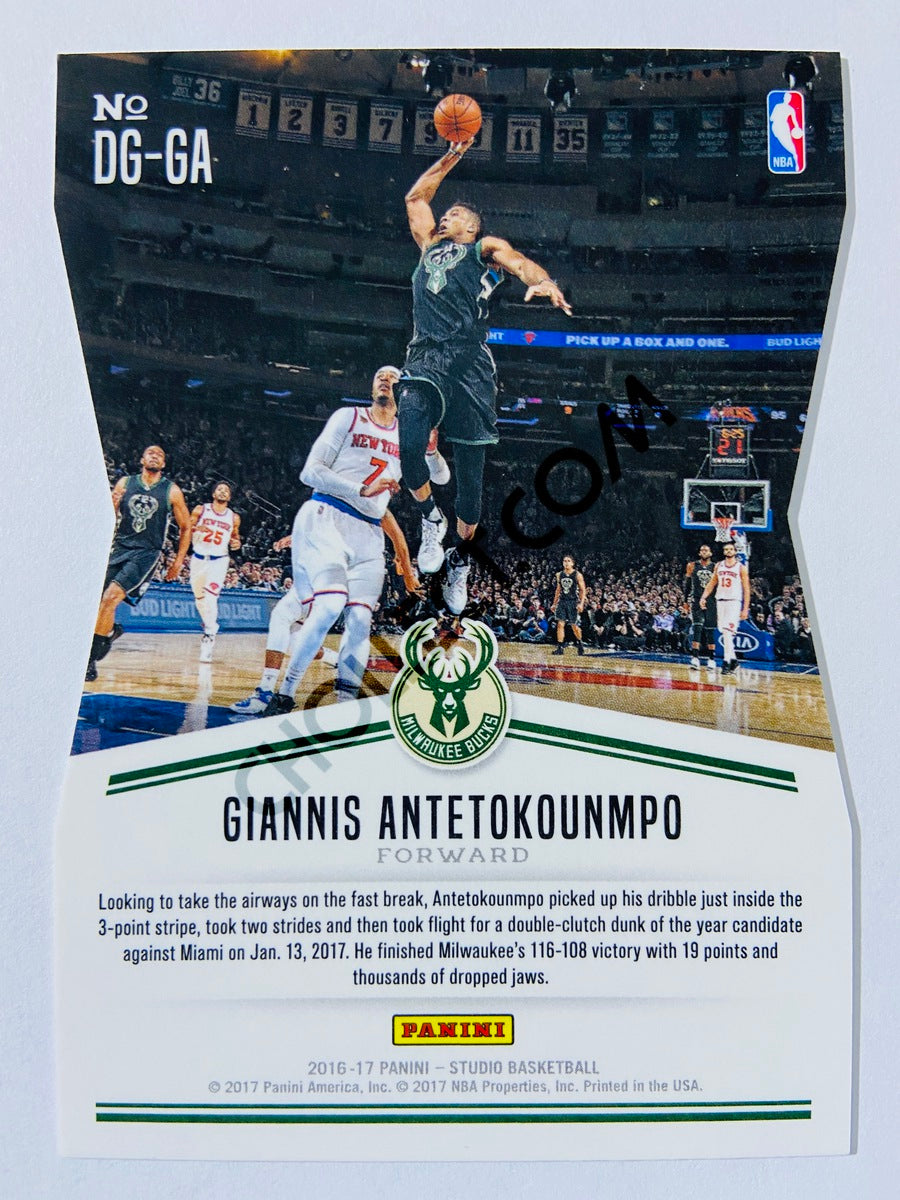 Giannis Antetokounmpo - Milwaukee Bucks 2016-17 Panini Studio Defying Gravity Die Cut #6