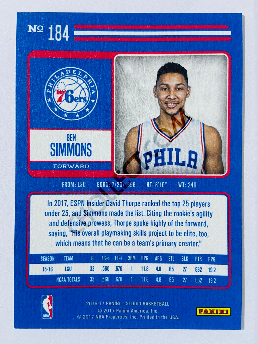 Ben Simmons - Philadelphia Sixers 2016-17 Panini Studio Portrait RC Rookie #184