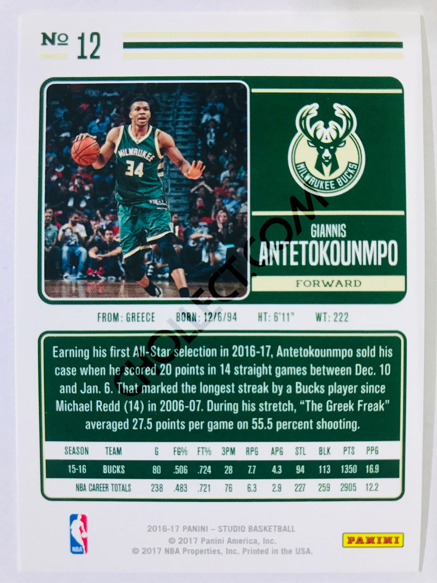 Giannis Antetokounmpo - Milwaukee Bucks 2016-17 Panini Studio Action #12