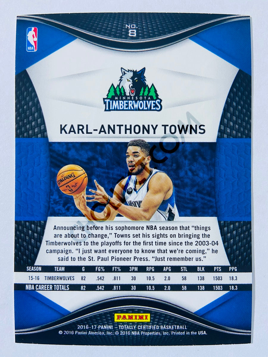 Karl-Anthony Towns - Minnesota Timberwolves 2016-17 Panini Totally Certified #8