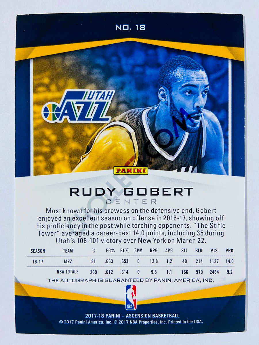 Rudy Gobert - Utah Jazz 2017-18 Panini Ascension Autograph #18 | 10/17