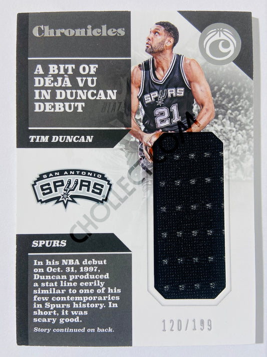 Tim Duncan - San Antonio Spurs 2017-18 Panini Chronicles Swatches #53 | 120/199