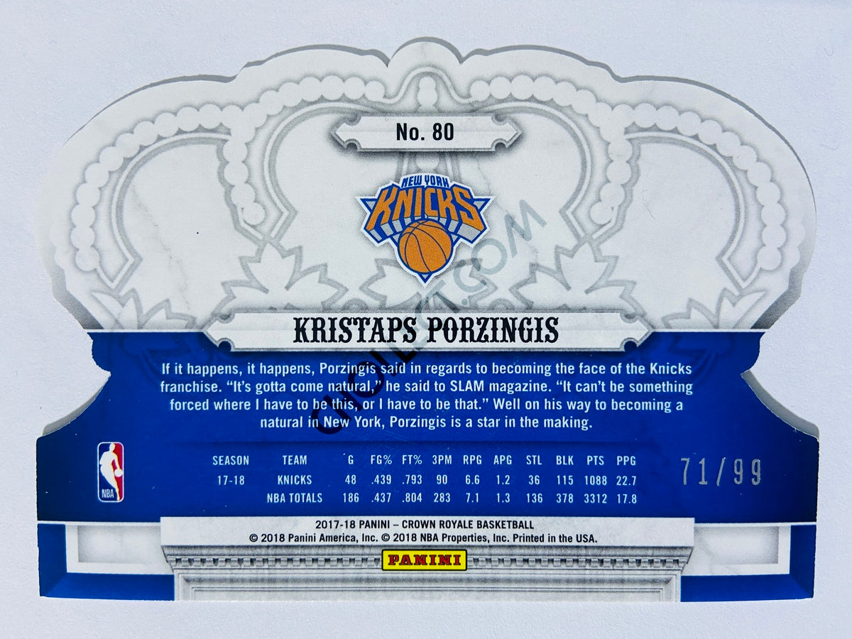 Kristaps Porzingis - New York Knicks 2017-18 Panini Crown Royale Crystal Parallel #80 | 71/99