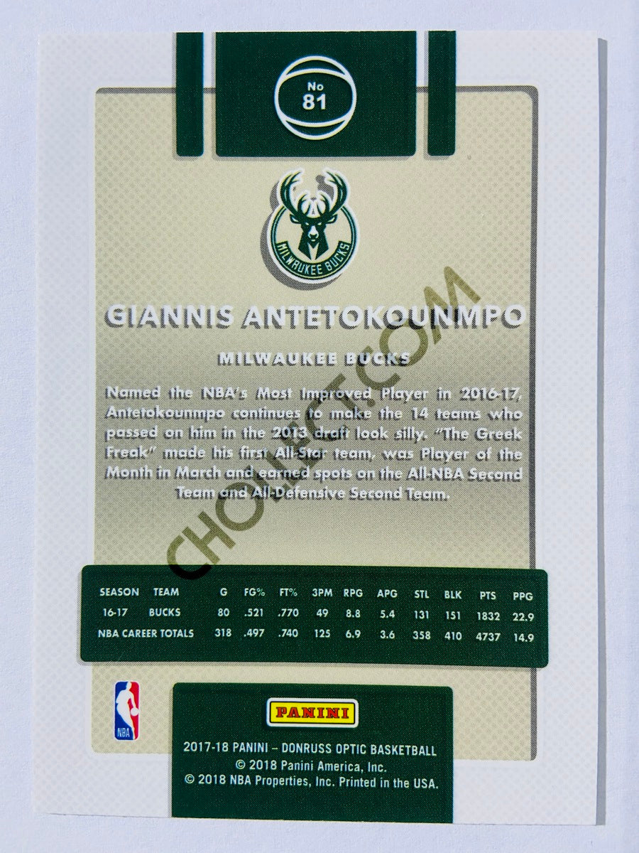 Giannis Antetokounmpo - Milwaukee Bucks 2017-18 Panini Donruss Optic #81