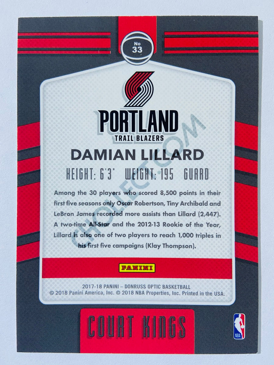 Damian Lillard - Portland Trail Blazers 2017-18 Panini Donruss Optic Court Kings #33