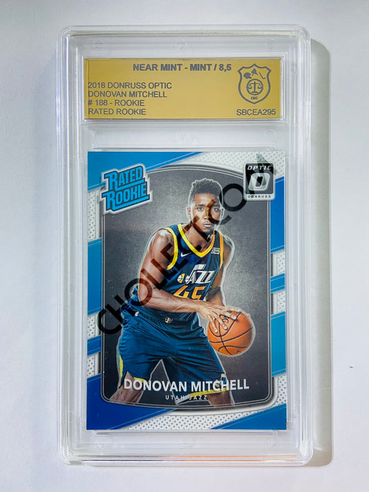 Donovan Mitchell - Utah Jazz 2017-18 Panini Donruss Optic Rated Rookie #188 [GS NM/MT 8.5] SN: SBCEA295