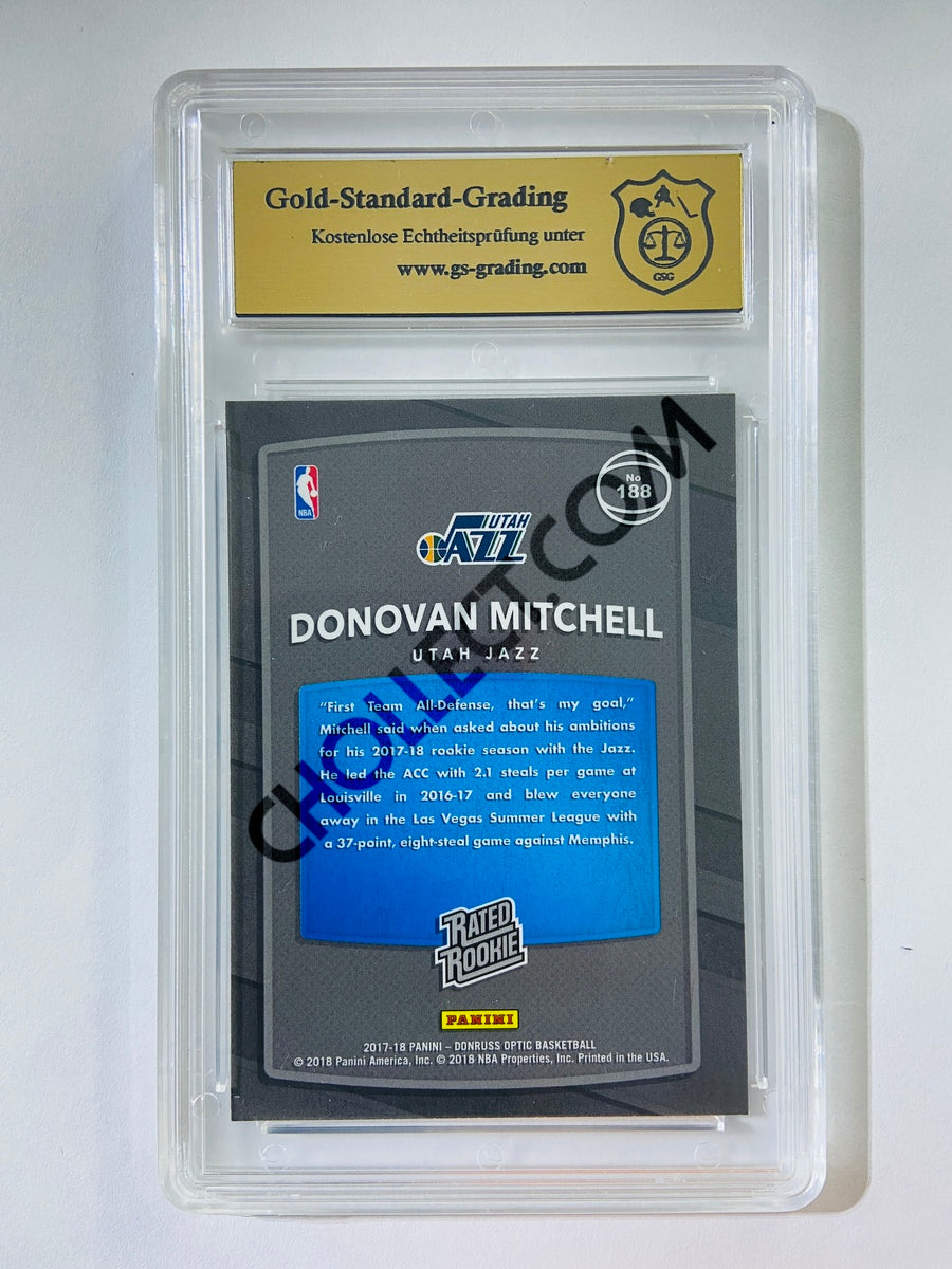 Donovan Mitchell - Utah Jazz 2017-18 Panini Donruss Optic Rated Rookie #188 [GS NM/MT 8.5] SN: SBCEA295