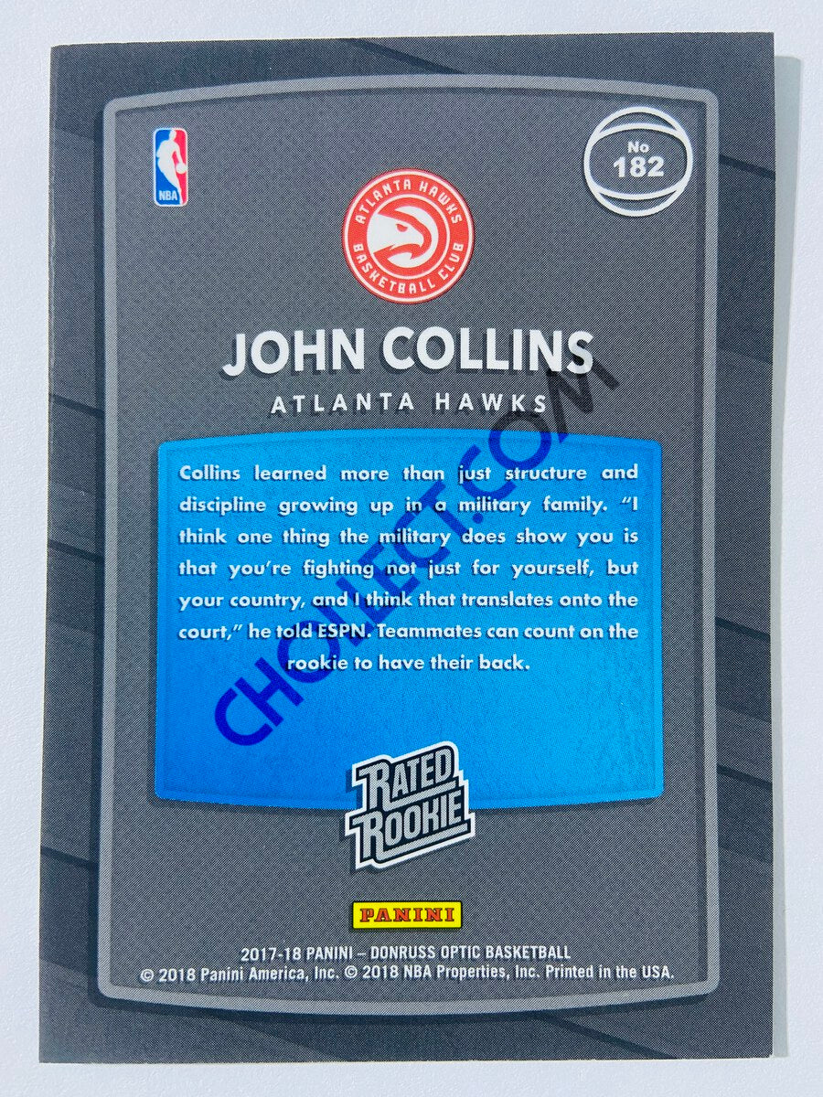 John Collins - Atlanta Hawks 2017-18 Panini Donruss Optic Rated Rookie #182