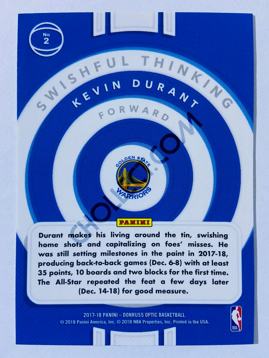 Kevin Durant - Golden State Warriors 2017-18 Panini Donruss Optic Swishful Thinking Insert #2