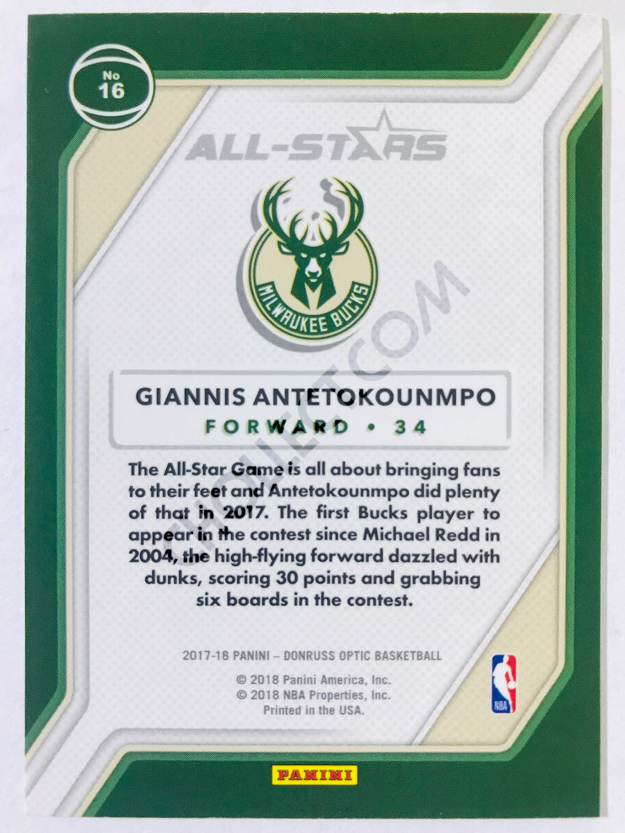 Giannis Antetokounmpo - Milwaukee Bucks 2017-18 Panini Donruss All-Stars Insert #16