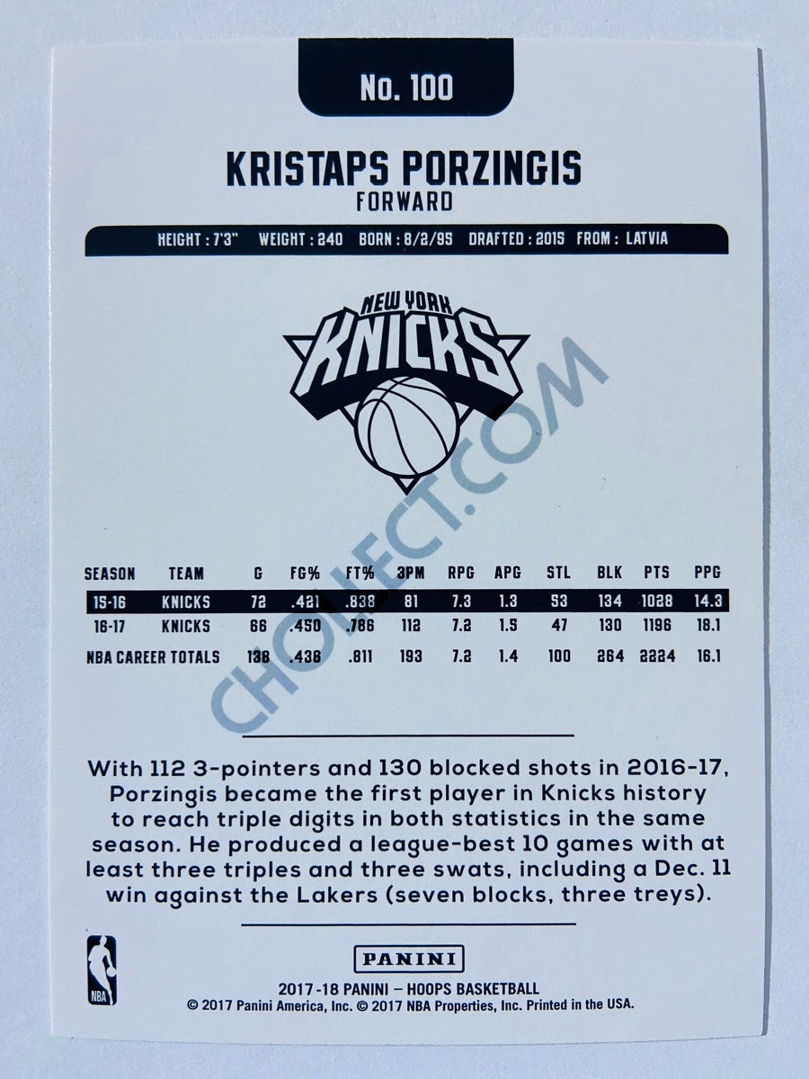 Kristaps Porzingis - New York Knicks 2017-18 Panini Hoops #100