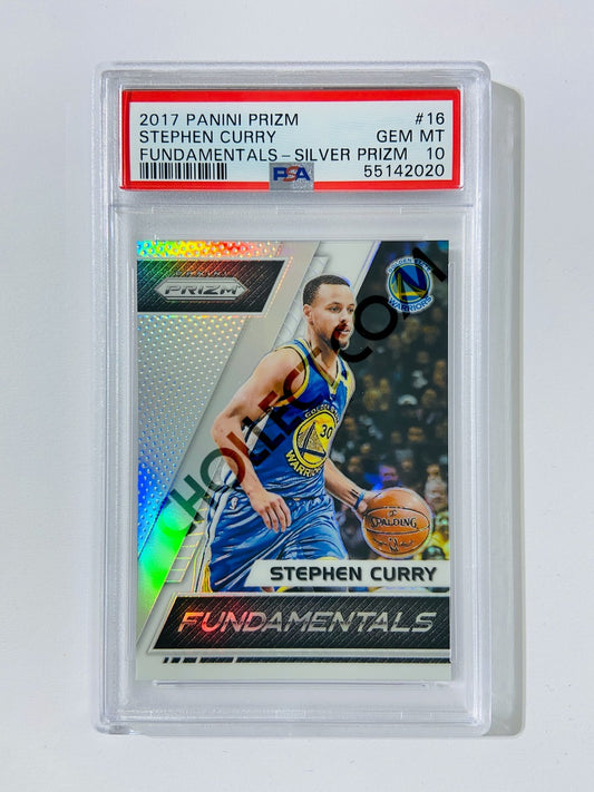 Stephen Curry - Golden State Warriors 2017-18 Panini Prizm Fundamentals Silver Prizm #16 [PSA 10] SN: 55142020