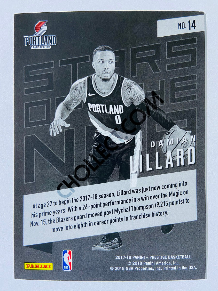 Damian Lillard - Portland Trail Blazers 2017-18 Panini Prestige Stars of the NBA #14