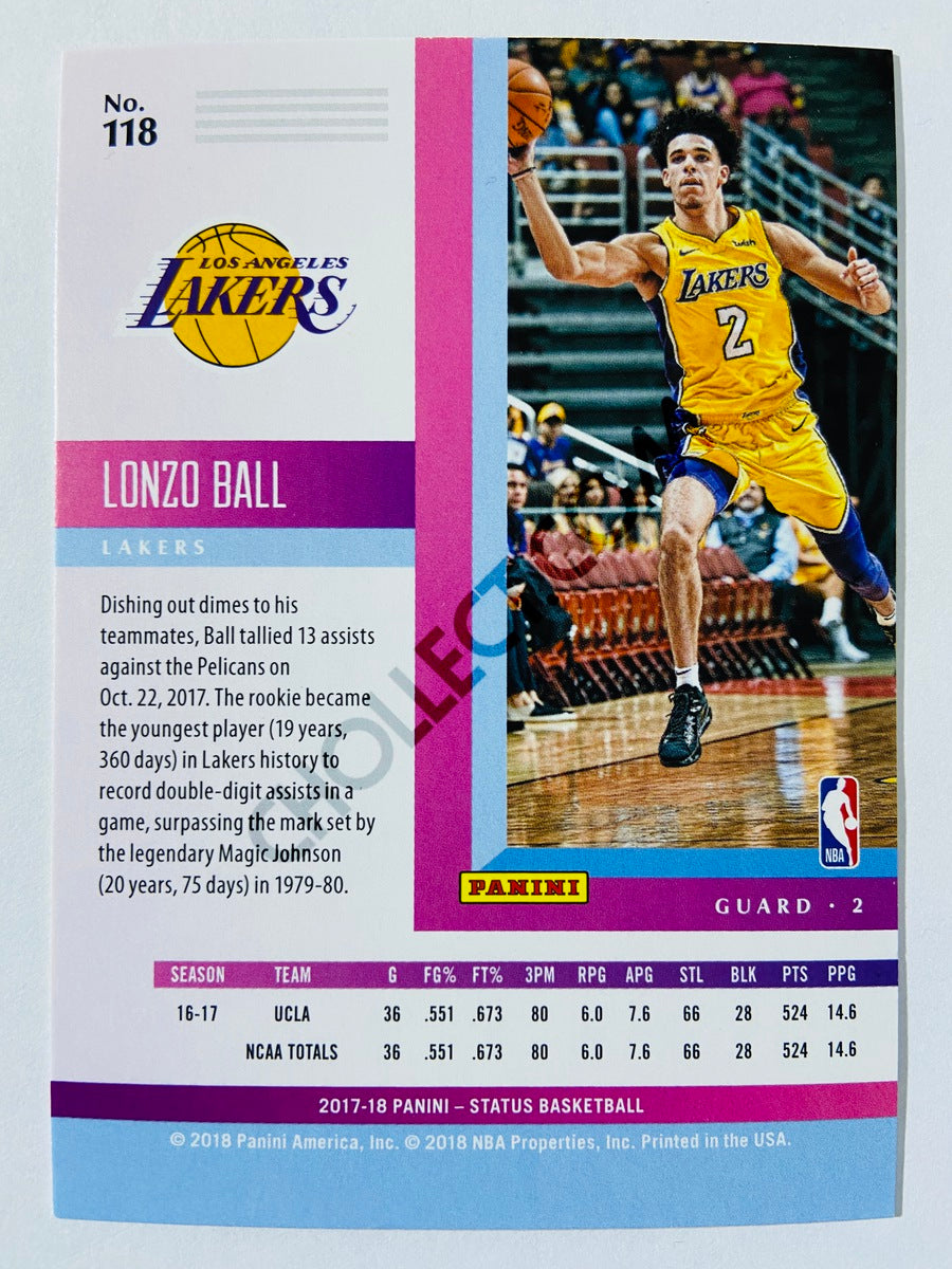 Lonzo Ball - Los Angeles Lakers 2017-18 Panini Status RC Rookie #118