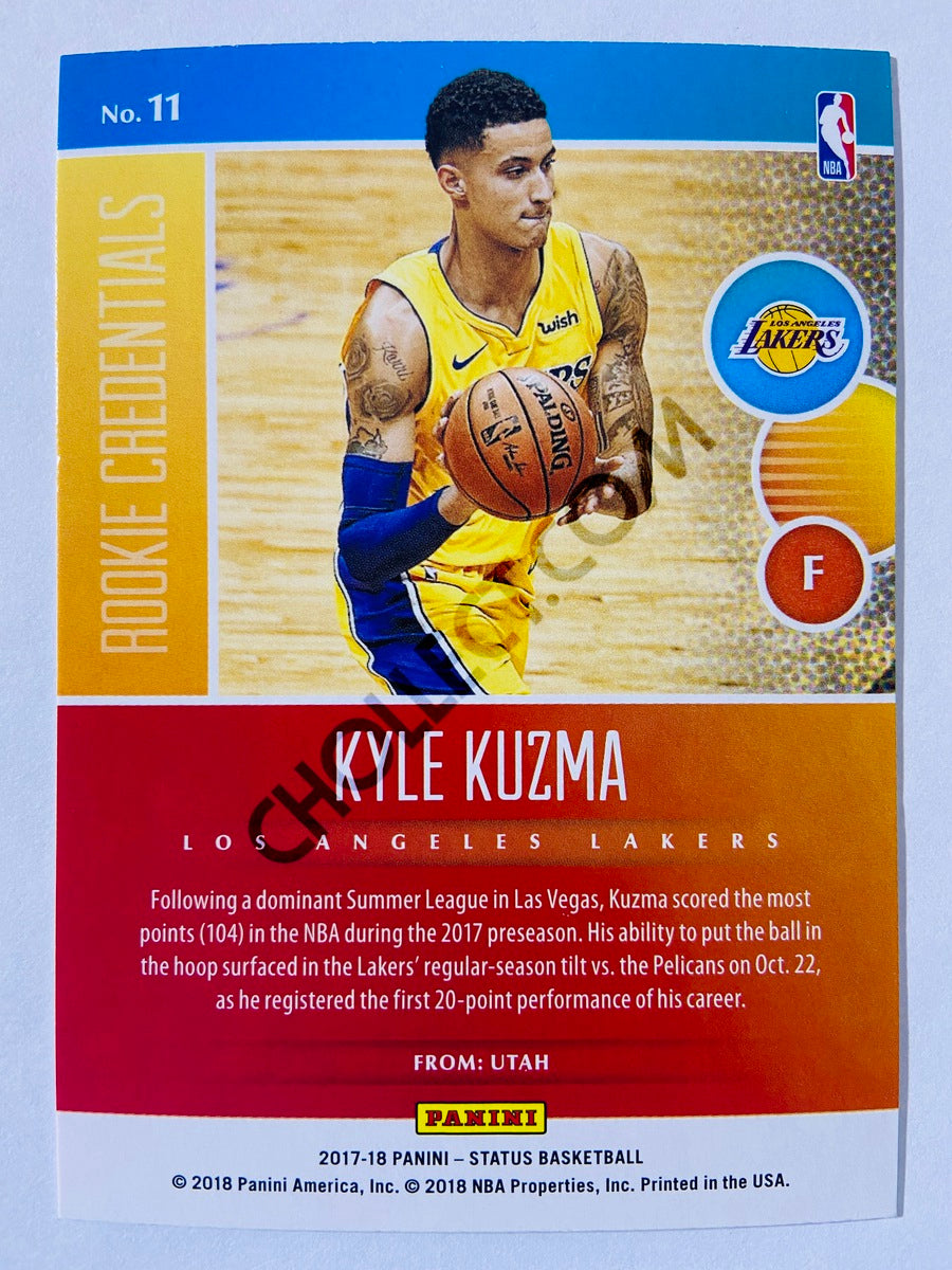 Kyle Kuzma - Los Angeles Lakers 2017-18 Panini Status Rookie Credentials #11