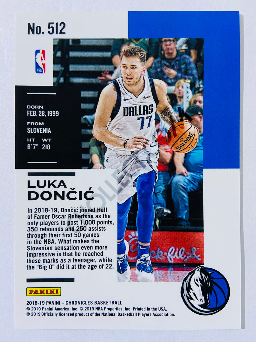 Luka Doncic - Dallas Mavericks 2018-19 Panini Chronicles Foil Optichrome RC Rookie #512