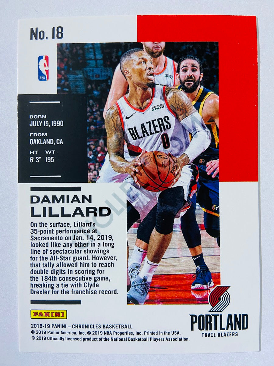 Damian Lillard - Portland Trail Blazers 2019-20 Panini Chronicles #18